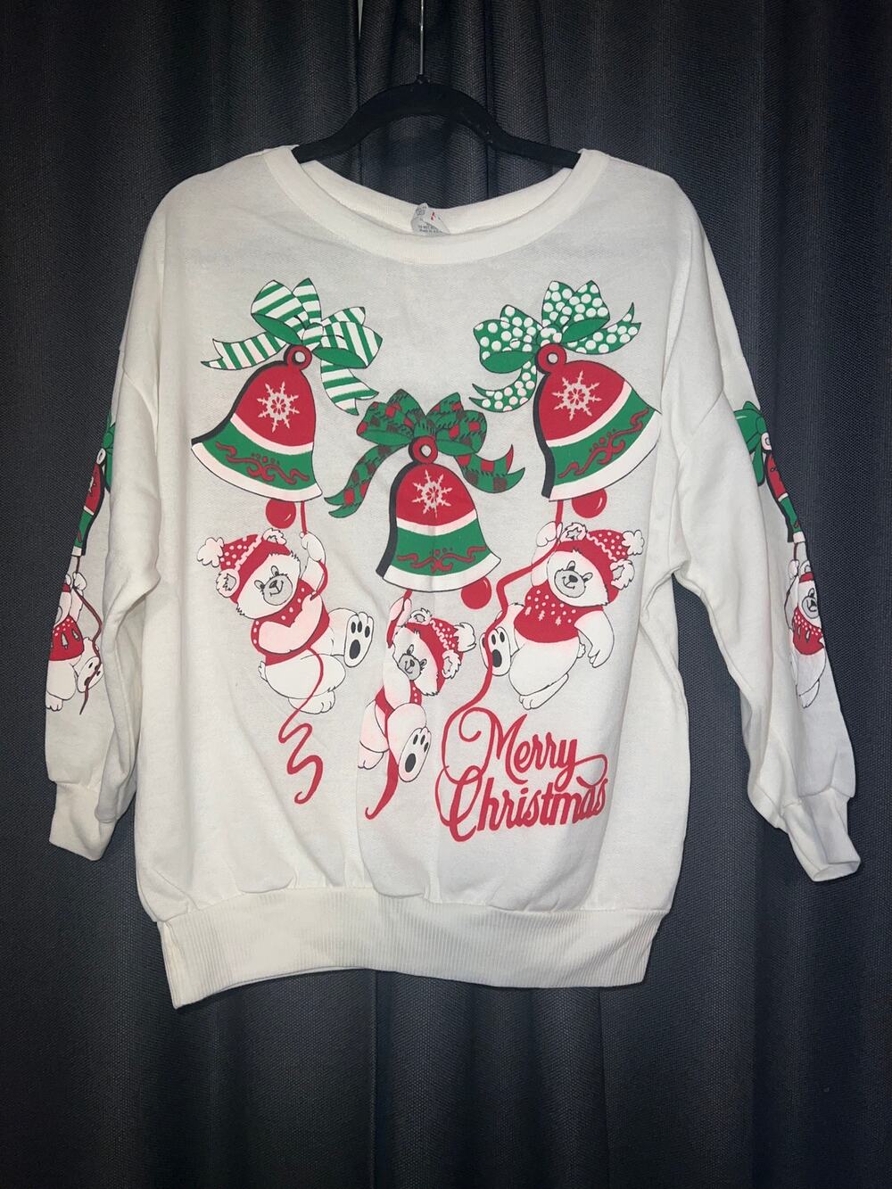 Ugly Christmas Sweater Xmas Sweatshirt Crewneck Size Large Vintage Bears